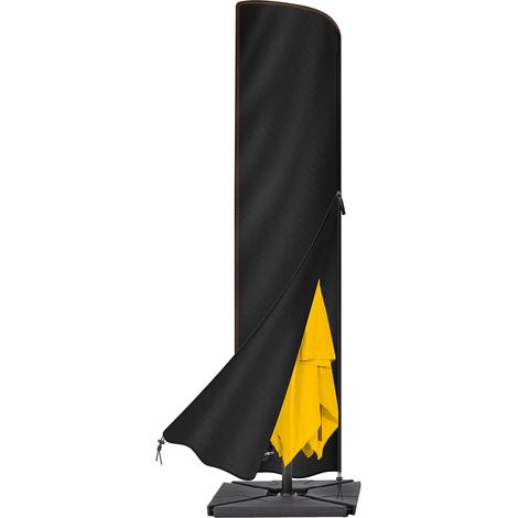 Housse de protection pour parasol, dimensions 240 x 57/57 cm, adaptée aux parasols de jardin d'un diamètre de 400 cm ou 300 x 300 cm. Imperméable. (1/5)