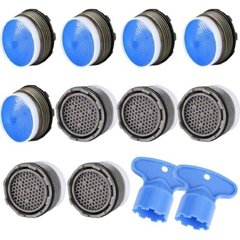 CCYKXAA 10-teiliges Wasserhahn-Luftsprudler-Set mit 2 Schlüsseln, Wasserhahn-Filtereinsatz, Kunststoff-Wasserhahn-Sprudler-Zubehör, Wassersparfilter - Crezuo (1/4)