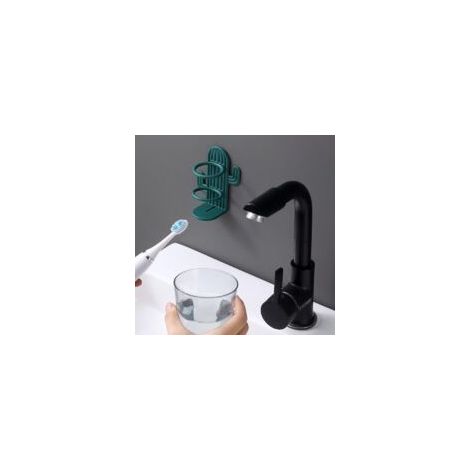 Porta spazzolini per bagno, porta spazzolini elettrici, organizer per spazzolini da parete e accessori per il bagno, 2 pezzi (verde scuro) - Crezuo