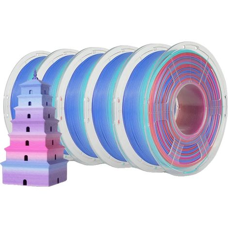 JAYO PLA Regenbogen-Filament, 1,75 mm Durchmesser, 5 Rollen, PLA Regenbogen 02 (1/2)