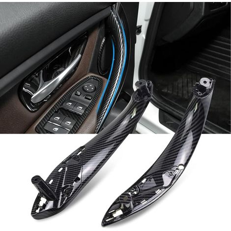 2PCS Compatible avec Poignee de Porte Interieur bmw Serie 3 F30 F31 F80 (2012-2018) Poignée Serie 4 F32 F33 F36 F82 F83(2014-2017) Gauche + Droite-Texture en Fibre de Carbone (1/5)