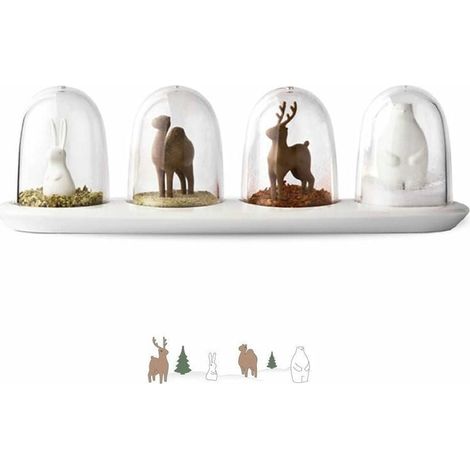 Salière et poivrière, ensemble de shaker d'assaisonnement, modèle animal-Fei Yu