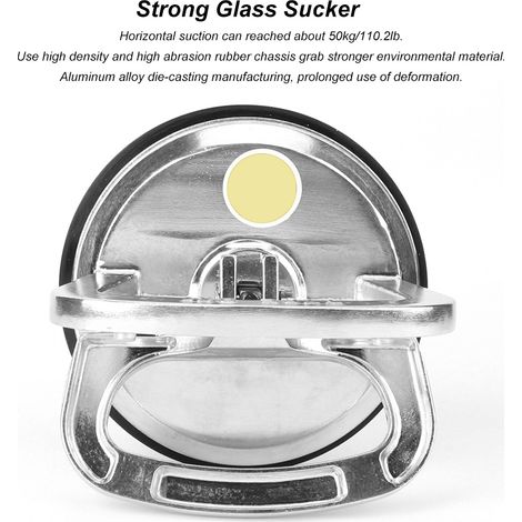 Ventouse pour verre, ventouse puissante pour carrelage, ventouse manuelle, ventouse brillante à griffe unique en alliage d'aluminium (1/4)