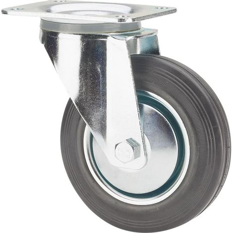 rueda giratora placa 120-080-1 cp metalico-goma negra eje rodillos (1/2)