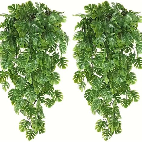 Lot de 2 décorations de plantes tortue, DIY, décoration murale, fausse plante, vertes, feuilles vertes, vigne de fleurs artificielles (1/5)