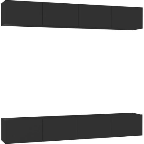 Mobili Porta TV 4 pz Neri 100x30x30 cm in Legno Multistrato vidaXL (1/5)