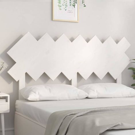 vidaXL Cabecero de cama madera maciza de pino blanco 141x3x80,5 cm (1/5)