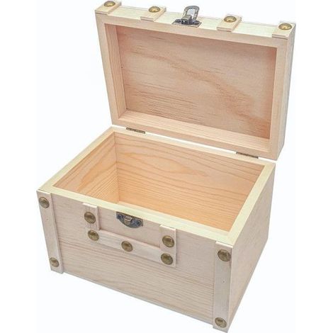 Coffre de pirate - Bois - Petit modèle - 15x10x15,5cm - A décorer et personnaliser