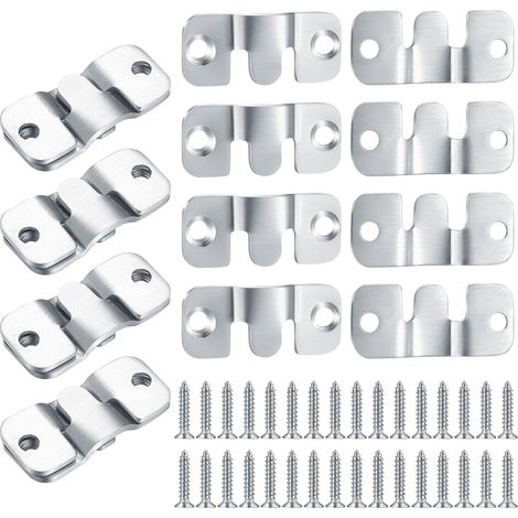 16 Pièces Support Montage Encastré Dissimulé, Supports Suspension Emboîtement Robuste, Matériel Suspension Mural Acier Inox Suspendu pour Photos (1/5)