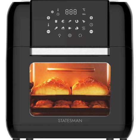 Statesman SKAF05015BK Digital Air Fryer 5 Litre, 1500W, 90 Minute Timer, 360 Hot Air Circulation, 8 Pre Set Cooking Programes, Digital Touch Control Panel