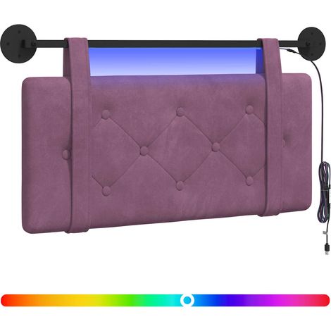 Maison Exclusive - Hängendes Kopfteil Mit LED Licht Lila Samt