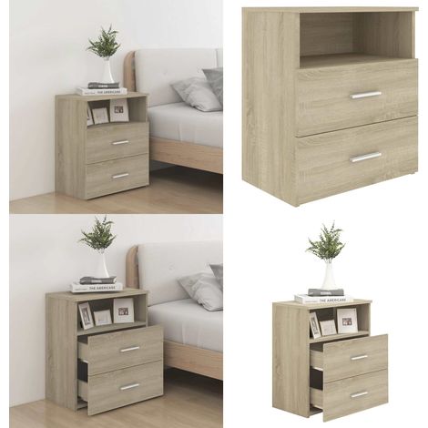 Nachttisch Sonoma-Eiche 50x32x60 cm - Nachttisch - Wohnzimmer Deko - Beistelltisch - Holznachtisch - Kommode - Home & Living (1/5)