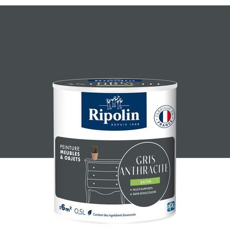 RIPOLIN Peinture meuble et objet, RIPOLIN, gris anthrancite 0.5l (1/5)