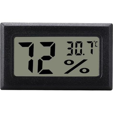 Noir hygromètre numérique pour contrôle de climatisation intérieure, mini, LCD (1/5)