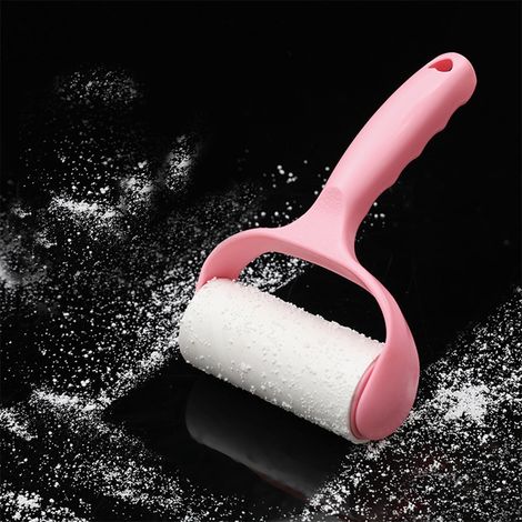 Rouleau anti-poils multifonction portable pour maison, éliminateur de poils d'animaux et vêtements, rose