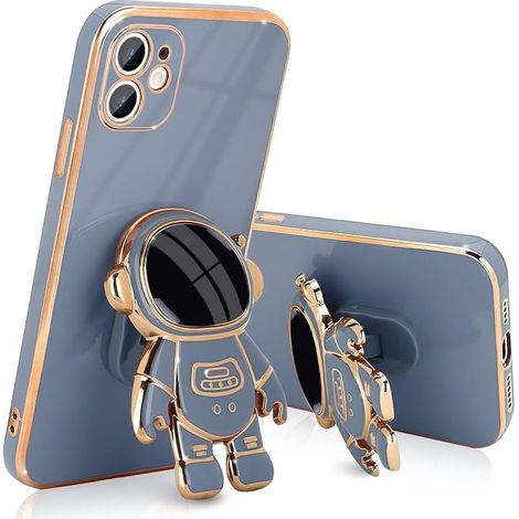 Coque compatible avec iPhone 12, design mignon d'astronaute 3D avec support pour appareil photo P (1/5)