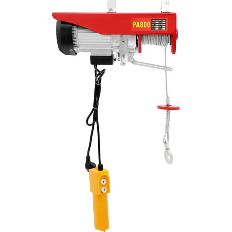 Verricello elettrico, portata 800 kg, motore in rame resistente, colore rosso (1/2)