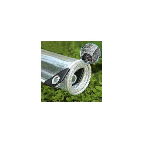 Bâche Industrielle Bâche Transparente avec œillets, Bâche Transparente en Plastique Imperméable 0.35mm, Couverture De Feuille De Toit De Terrasse De Pergola en PVC Durable 360g/m² - 1.9x1.9m
