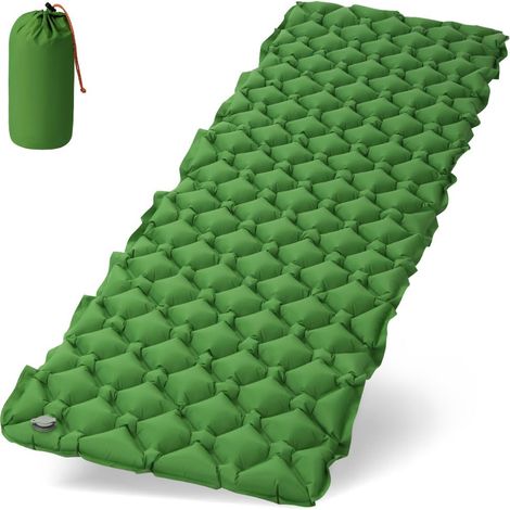Matelas Camping Gonflable, 190x60x5cm Matelas Autogonflant Portable avec Pompe à Pied Intégrée, Tapis de Couchage Matelas Ultra Léger Imperméable pour Tente Trekking Voyage (1/5)