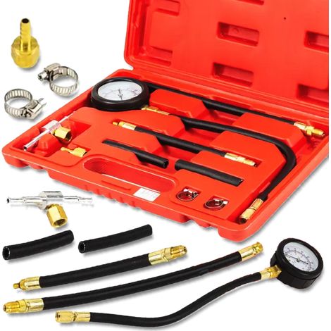 Tester di pressione del carburante Forcekraft per diesel e benzina, 8 pezzi + custodia (1/5)