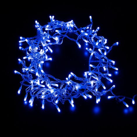 Guirnalda de 144 LED Azules – 15m con Cable Transparente, Efectos, IP20 (1/2)