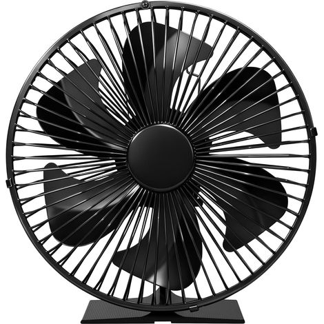 Ventilateur Poêle Cheminée 6 Pales avec Grille Protection Ventilateur sans électricité avec socle réglable pour poêles et cheminées (1/5)