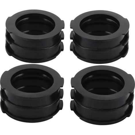 set of 4 carburetor intake manifold gaskets, compatible with Yamaha V-MAX 1200 VMX12V 85-07, original spare parts. (1/5)