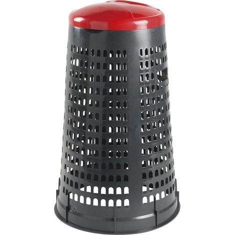 Giganplast trespolo differenziata 110 lt coperchio rosso
