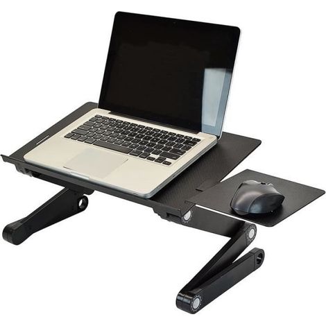 Table de Lit Pliable, Table Réglable, Plateau Canapé PC Petit déjeuner Lit Tablette Lit, Lapdesk 360° Support Inclinable pour (1/4)