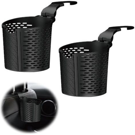 Porte Gobelet Voiture, Support Bouteille Canette, Universels Porte-gobelet de Voiture Accroché pour Boisson, Thermos, Café, Bouteille, Mini Poubelle, 10.5 cm de Diamètre(Noir), 2 Pièces (1/4)