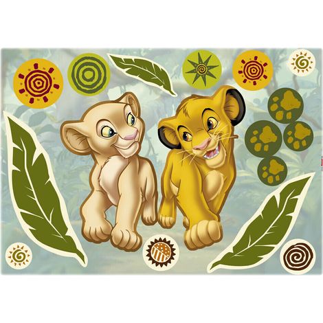 Stickers géant Simba & Nala Le Roi Lion Disney (1/3)