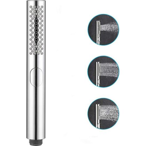 Shower Head - 3-Mode Handheld Shower - Silicone Nozzles - Chrome Finish - For Bathroom Use - 1 Piece (1/5)