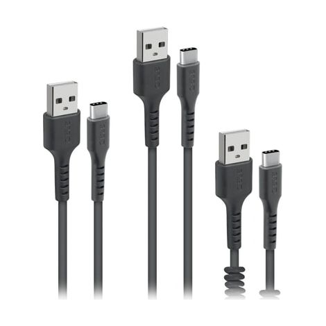 SBS TEKITUSBC3IN1K câble USB USB 2.0 2 m USB A USB C Noir (1/2)