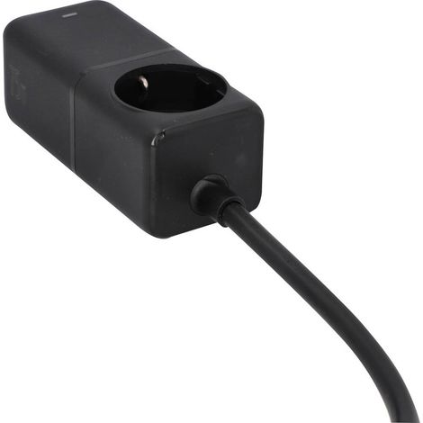 Unitec Alimentatore a spina regolabile Presa schuko Nero Ambiente interno, Presa di corrente con interruttore on off