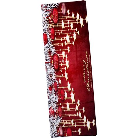 Tapis de Noël Rectangulaire Tapis Antidérapant pour Salon Absorbant Sol (1/5)