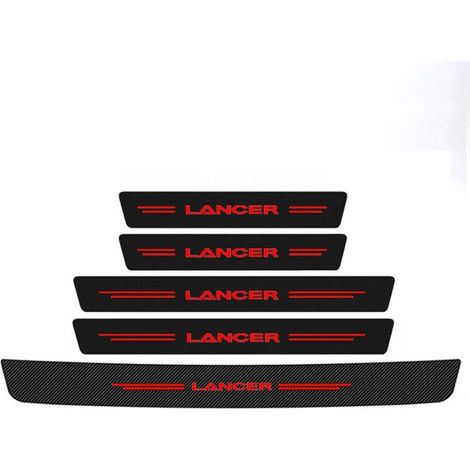 (5 pièces) Autocollants de seuil de porte pour Mitsubishi Lancer : protection anti-rayures,protection pour pédale d'entrée,accessoires,autocollants de protection pour pare-chocs arrière et coffre (1/3)