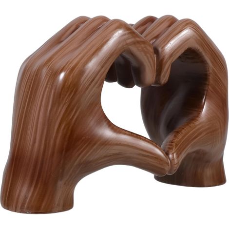 Figurine Décorative en Résine Couleur Café de Cœur et Geste de Main, Ornement Minimaliste pour Décoration Maison et Bureau, Présent pour Étude (1/5)