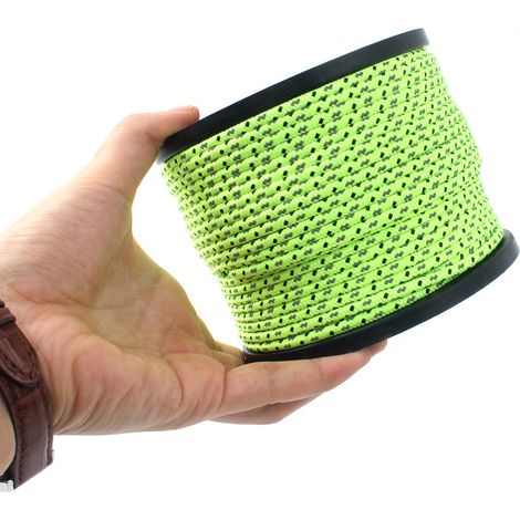 Corde réfléchissante de nuit pour tente extérieure, corde de fixation durable en polypropylène pour puits de lumière, corde anti-vent (50 m) (1/4)