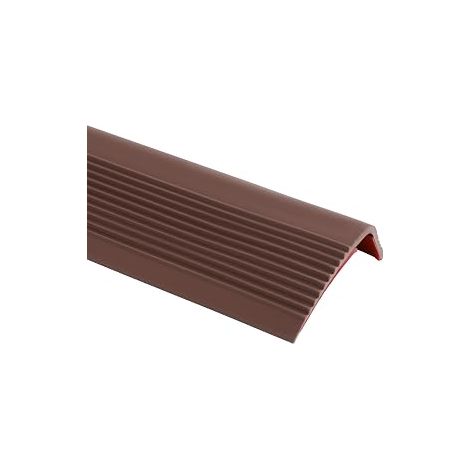 10 mètres de bord de marche antidérapant, bande de bord auto-adhésive, profil de marche flexible en PVC et caoutchouc, étanche pour intérieur et extérieur (Marron, 10 m) (1/5)