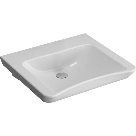 Lavabo S20 600 x 545/510 mm sans trou pour robinet, sans trop-plein blanc VITRA