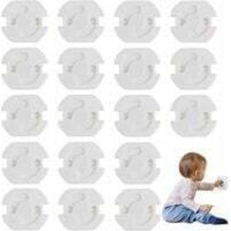 Protection Prise Enfant, 18 Pièces Cache Prise Béb, Cache-prises Mécanisme Tournant, Cache Prise Bebe Blanc, Couvercles Prise Bébé, Protection Prise Bebe, pour Protéger Sécurité Enfants, Blanc (1/4)