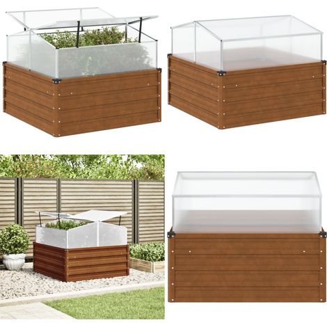 vidaXL Jardinière de jardin avec serre acier résistant aux intempéries (1/5)