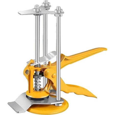 Élévateur à outils à main - bras de force économiseur - réglage de la hauteur des tuiles en acier - pour murs de bâtiments, tuiles, panneaux de portes, armoires (jaune) (1/5)