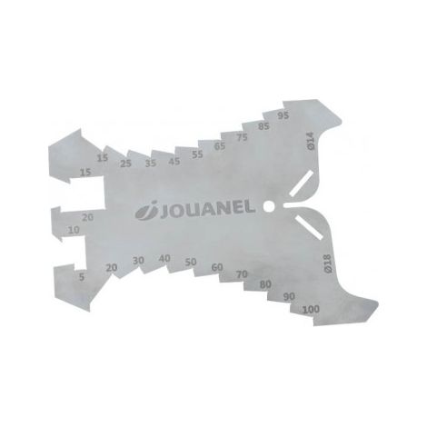 Jouanel – Tracette à zinc en inox 100 cm – Graduation par 5 mm – Profil en accolade pour retour d'ourlet à 90° – Utilisation gaucher/droitier