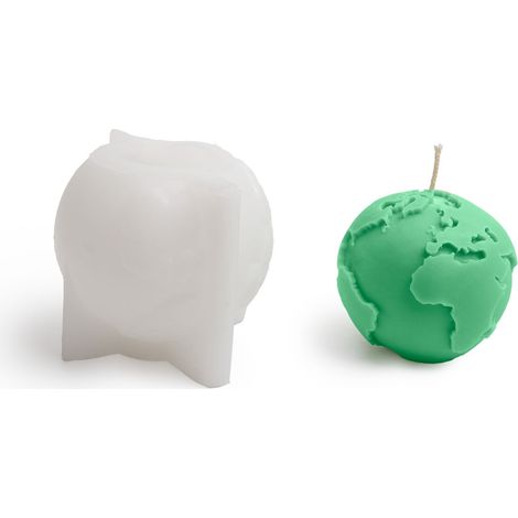 Stampo in silicone a forma di globo per candele, 7,3x8,4 cm