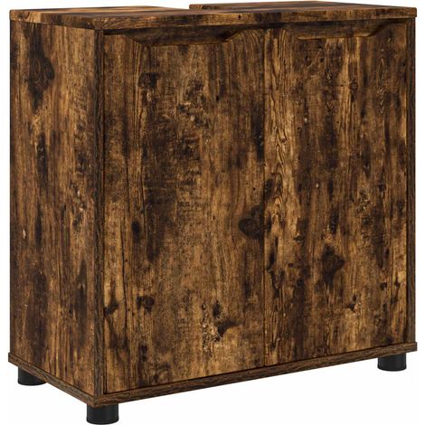 Maison Exclusive - Armario para lavabo de baño Roble ahumado 60 x (1/5)