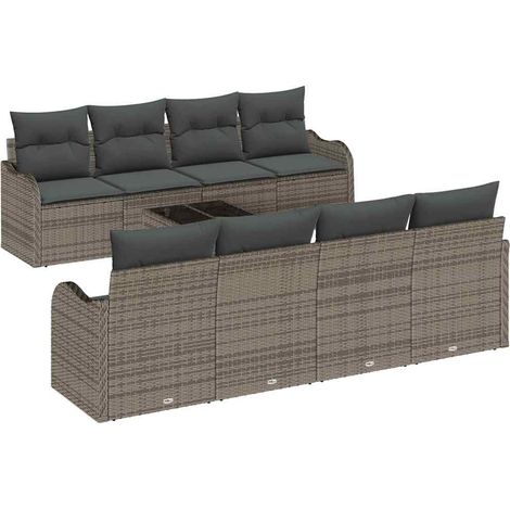 Maison Exclusive - Set Divano da Giardino Grigio 55 x 55 x 37 cm polyrattan