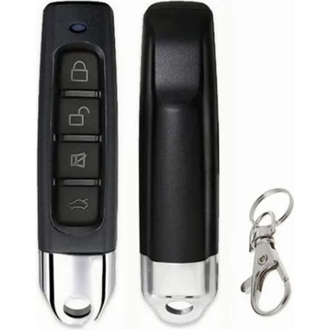 Télécommande sans fil 4 boutons 433MHz copie pour porte de garage portail électrique noir (1/5)
