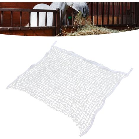 Filet à Herbage Filet pour Foin avec Raccords PE Alimentateur Lent pour Chevaux Sac de Stockage Fourrage Blanc 60x90cm 23.6x35.4in (1/5)