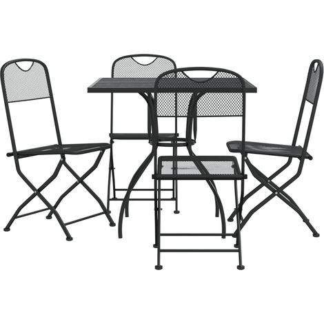 Set da Pranzo da Giardino 5pz Antracite in Rete Metallica vidaXL (1/5)
